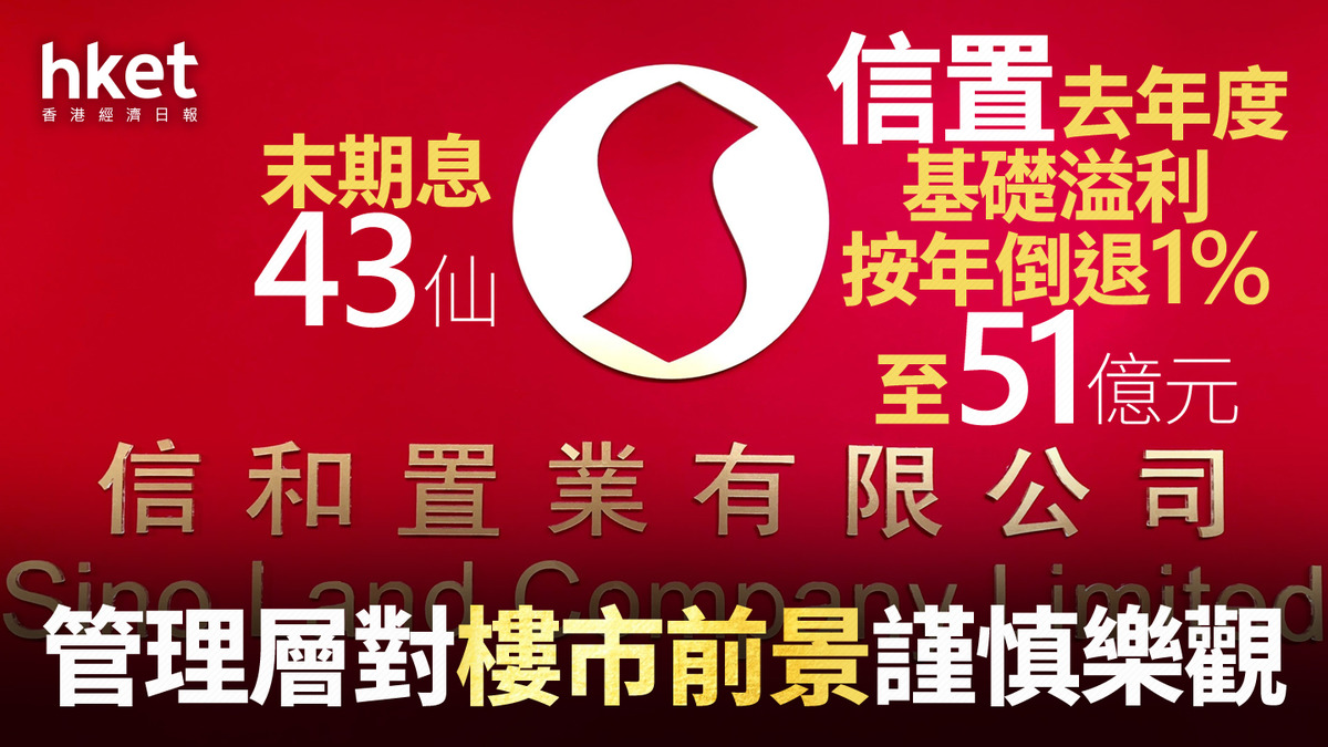 地產股業績｜信置去年度基礎溢利按年倒退1%至51億元、末期息43仙對樓市前景謹慎樂觀