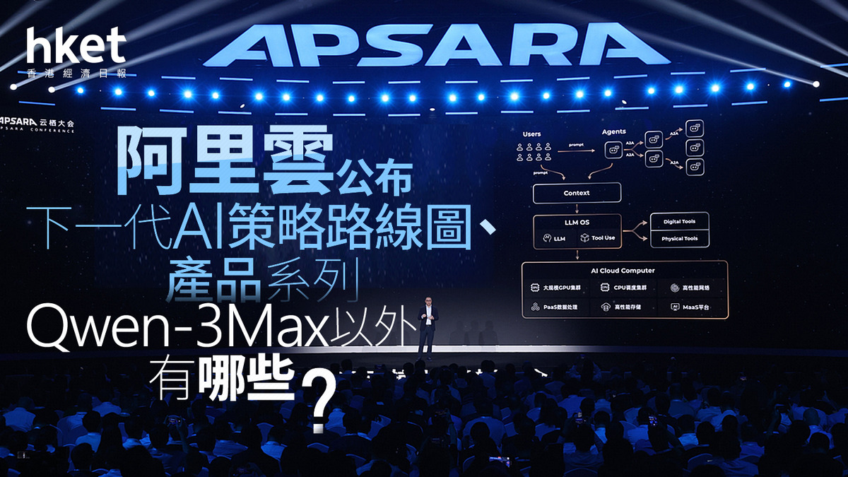 雲棲大會2025｜阿里雲公布下一代AI策略路線圖、產品系列Qwen-3Max以外有哪些？