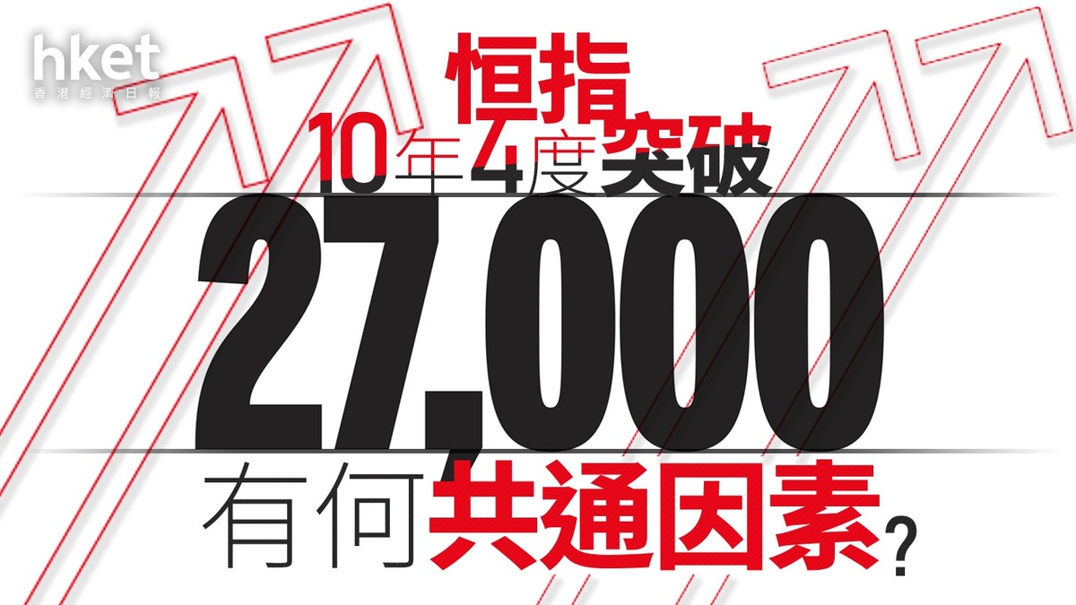 分析｜恒指10年4度突破27000 有何共通因素？