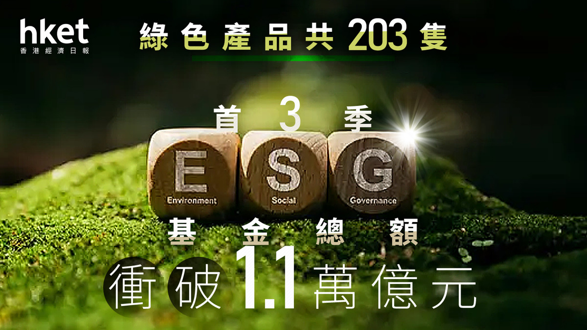 ESG｜財庫局：首3季ESG基金管理資產值衝破逾1.1萬億元