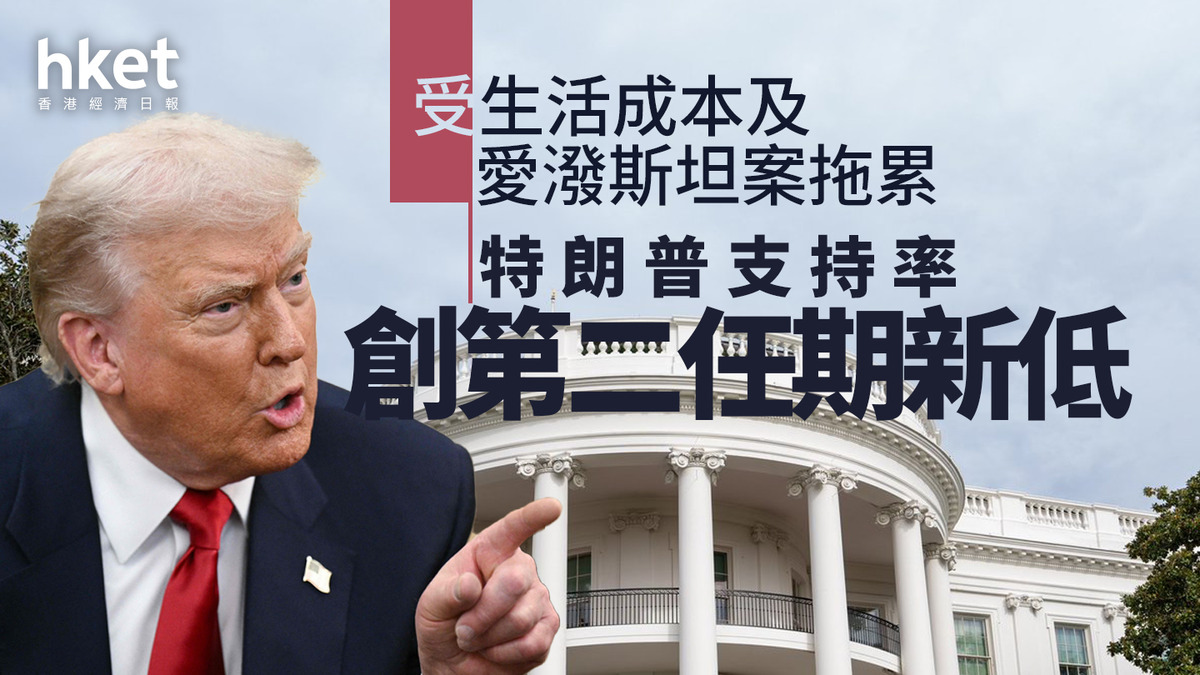 美國｜特朗普支持率創第二任期新低受生活成本及愛潑斯坦案拖累