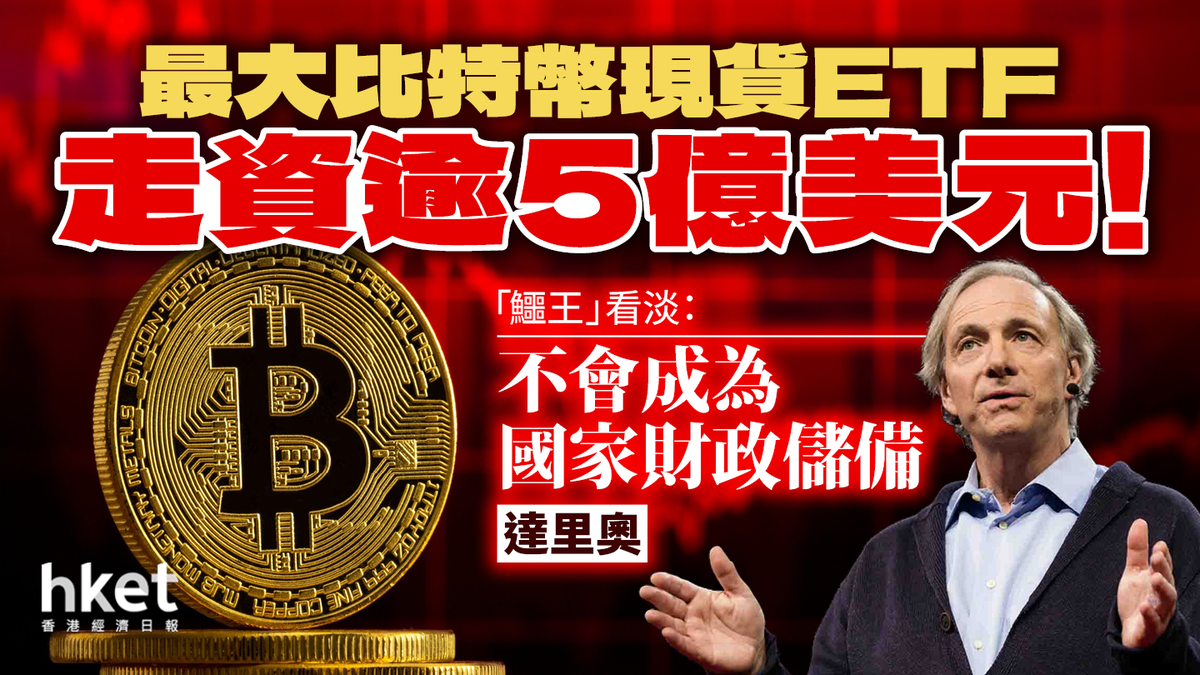 全球最大比特幣ETF走資40億！「鱷王」達里奧：加密幣