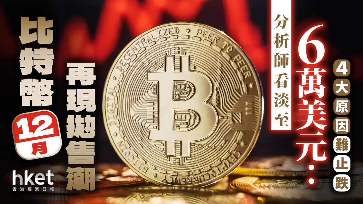 比特幣12月再現拋售潮分析師看淡至6萬美元：4大原因難止跌