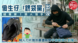 鎅袋黨｜後生仔「鎅袋黨」出沒疑專揀1類人落手　賊人刀片推到最盡割開手袋破洞大到驚人