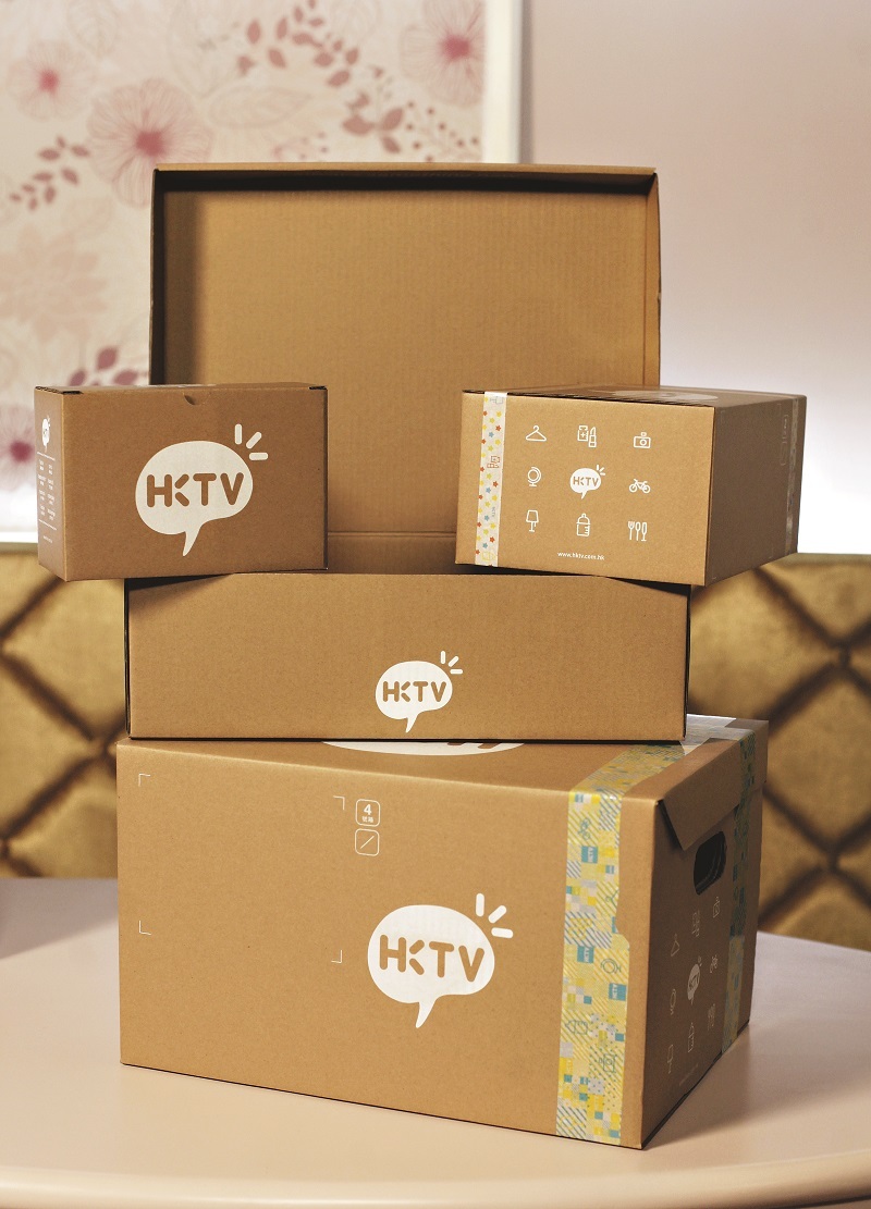 HKTV Mall送貨的紙皮箱設計成禮物盒。