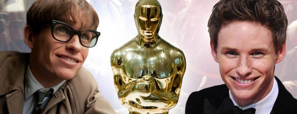 艾迪烈柏尼（Eddie Redmayne）憑《霍金：愛的方程式》成功封帝。（相片來源：Twitter）