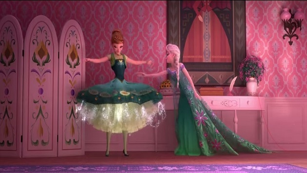 《Frozen》續集中公主們會換上感覺清新的綠色春裝。（相片來源：Youtube 截圖）